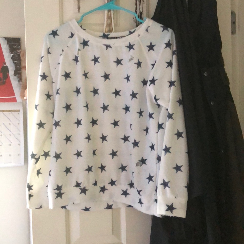 distressed star sweater